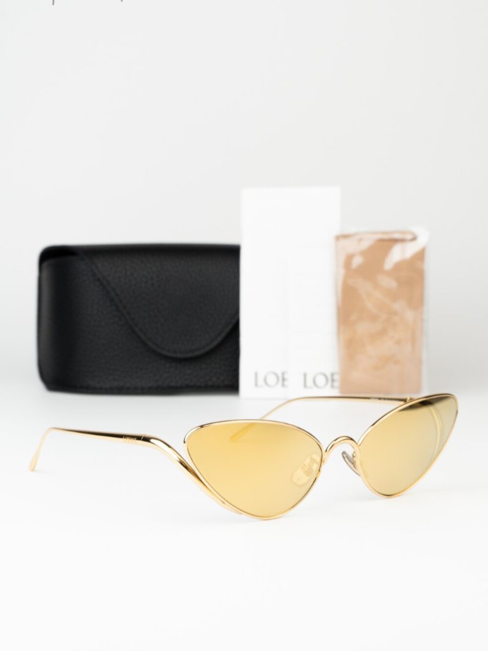 Loewe Women Sunglasses Endura Gold Mirror Cat Eye LW40179U 30G NEW AUTHENTIC